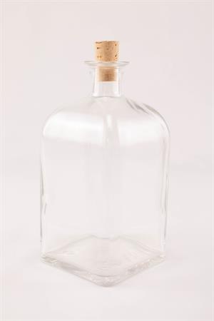 Firkantet flaske med korkprop, lille (0,5 liter) 